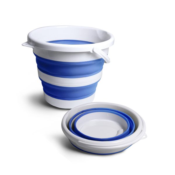 BALDE RETRÁTIL BRANCO E AZUL 10L - NOBRE