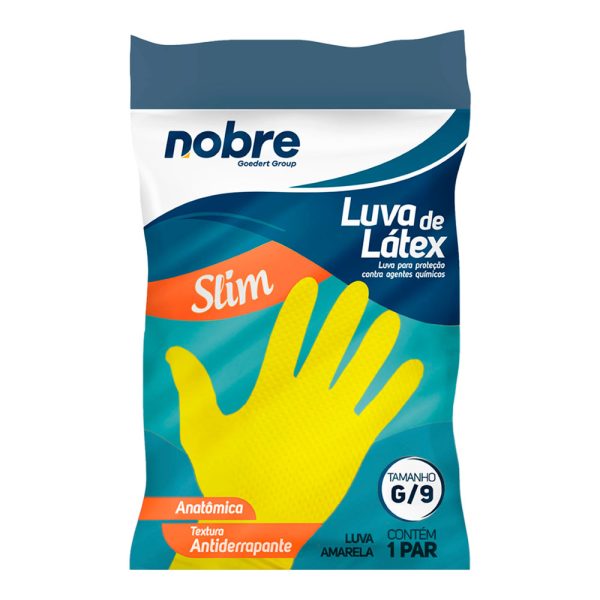 LUVA LÁTEX SLIM G AMARELA - NOBRE