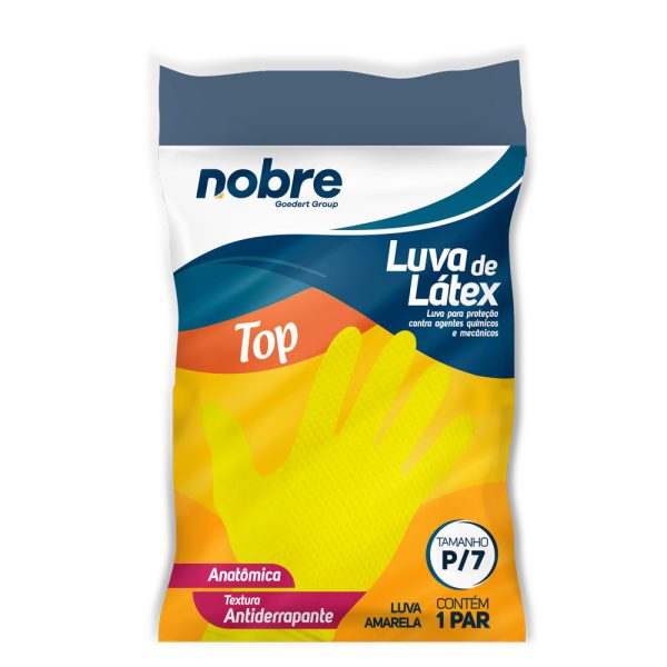 LUVA LÁTEX TOP P AMARELA - NOBRE
