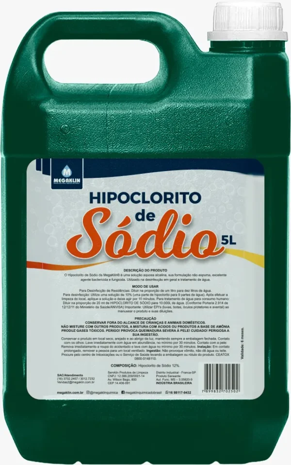 HIPOCLORITO DE SÓDIO 12% - 5L